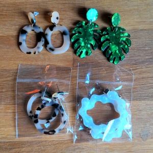 Four sets of acrylic drop earrings NWOT